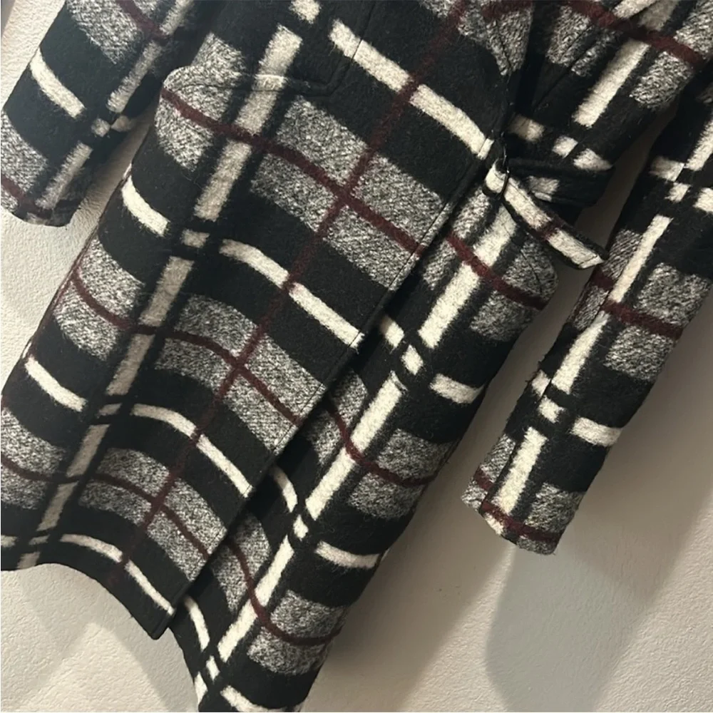 RACHEL Rachel Roy Plaid Wool Winter Coat - Picture 3 of 10